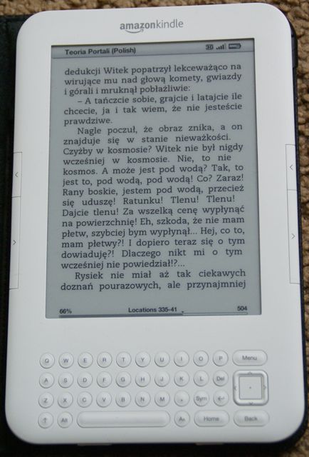 Kindle 3 czytanie książek