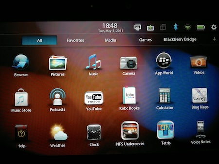 PlayBook ekran