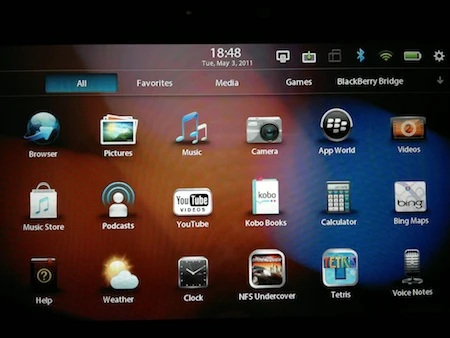 PlayBook ekran 