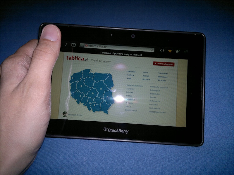PlayBook wielkość tabletu
