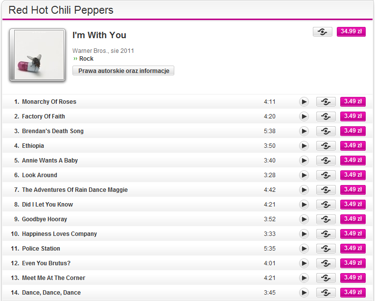 Pobierz z serwisu Nokia Muzyka I m With You Red Hot Chili Peppers