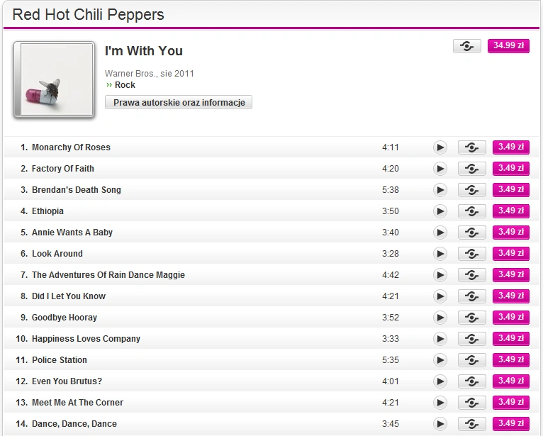 Pobierz z serwisu Nokia Muzyka I m With You   Red Hot Chili Peppers 