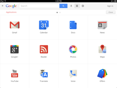 apps menu