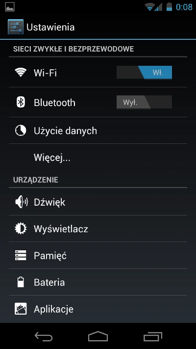 screen ustawienia 