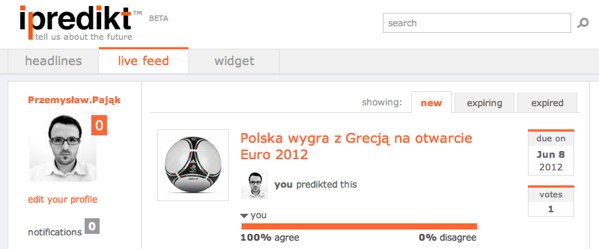iPredikt &#8211; przewiduję, że Polska wygra z Grecją na inaugurację Euro 2012