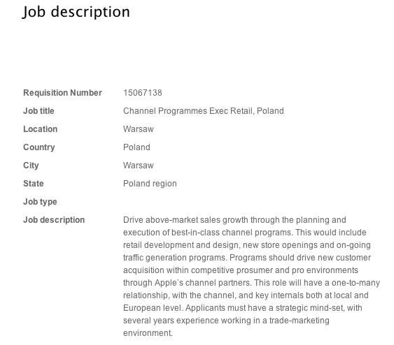 Apple – Jobs at Apple – Poland