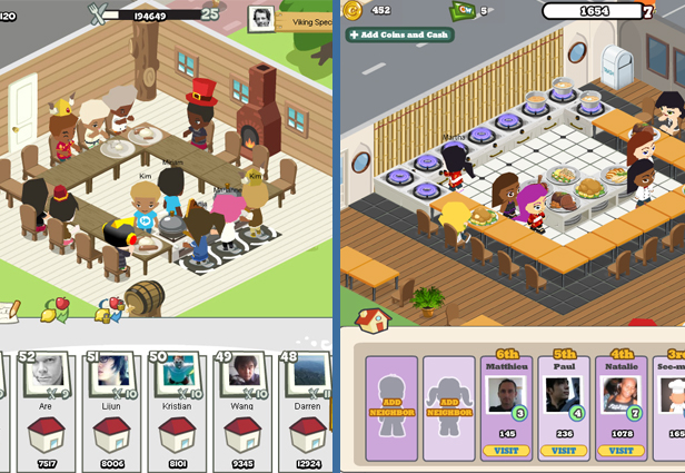 Restaurant City vs Cafe World 