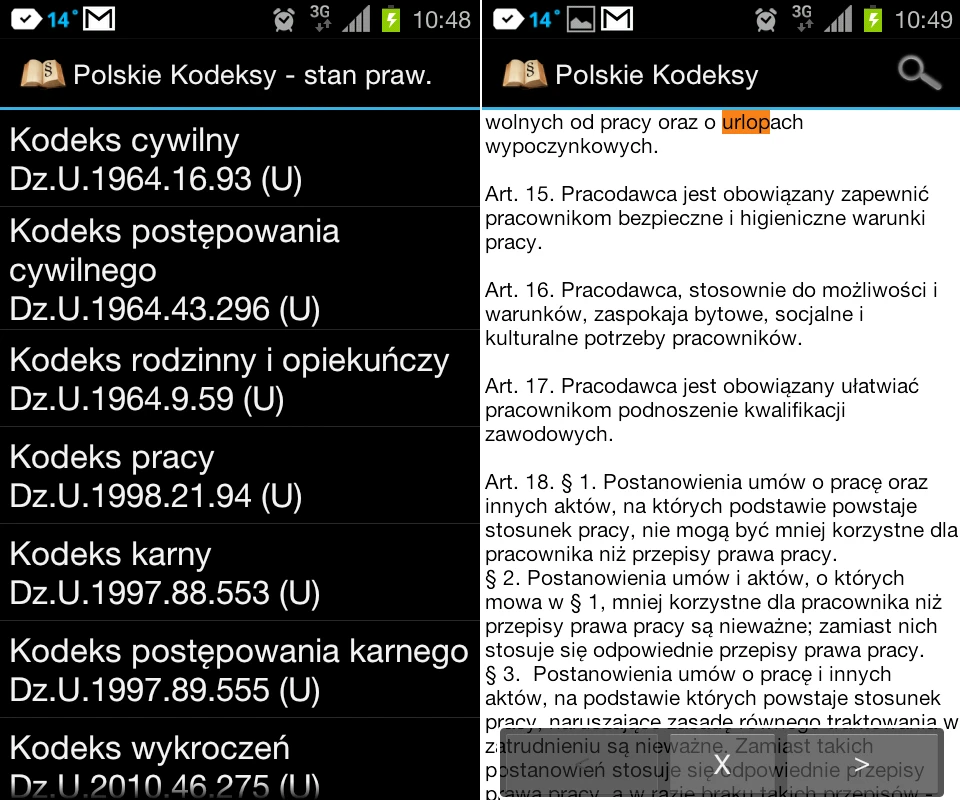 polskie kodeksy 