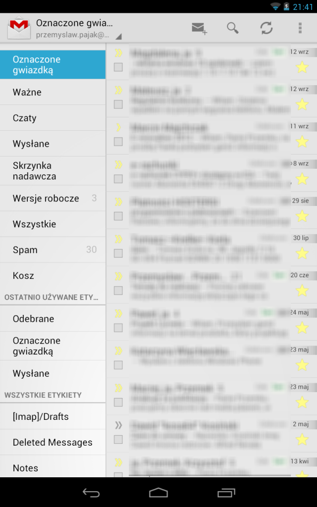 Gmail, nexus 7