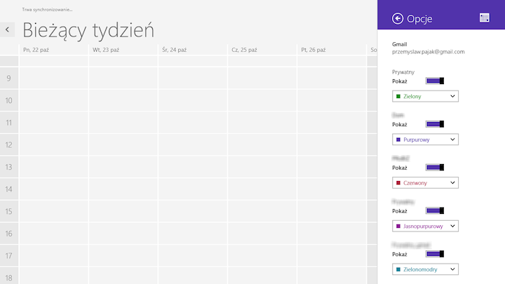 Multiple Google Calendars on Windows 8, d
