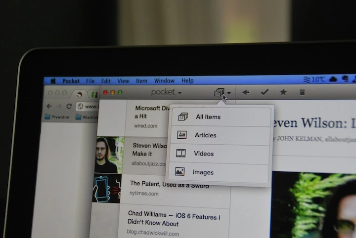 Pocket Mac App sort