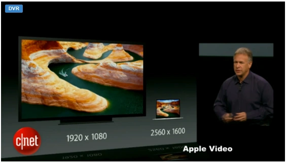 Retina MacBook Pro 13 obok telewizora