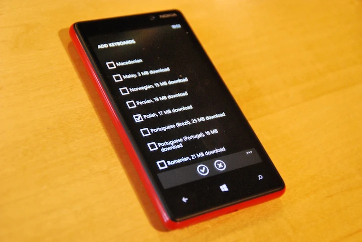 Windows Phone 8 keyboard