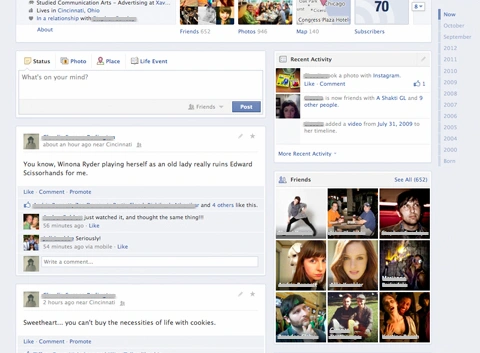 facebook test timeline