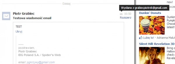 fb email adres nadawcy 