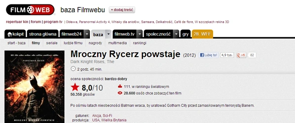 Nowa strona filmu na Filmweb.pl &#8211; lepiej, ale wciąż z brakami
