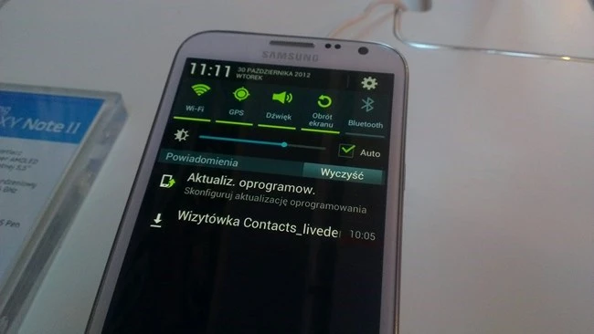 galaxy note ii powiadomienia