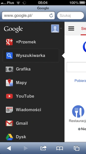 nowa strona mobilna Google, 2