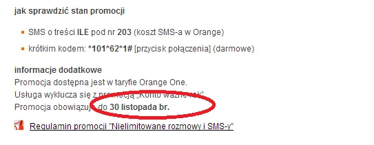 orange no limit koniec promocji