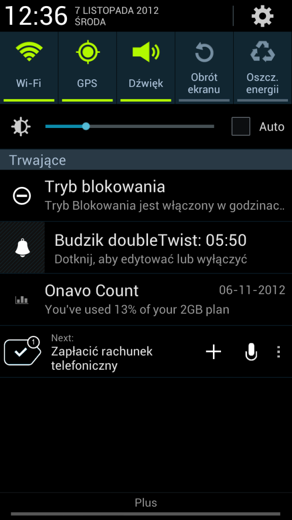 Any.Do powiadomienia w Androidzie