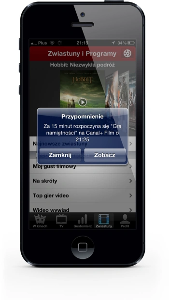 Filmweb iPhone przypomnienie