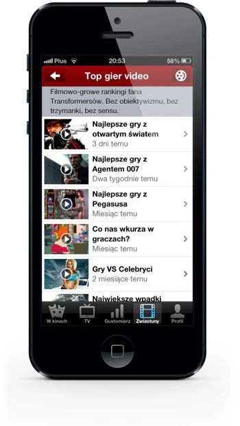 Filmweb iPhone top gier wideo