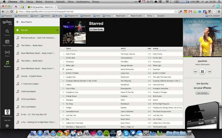 Spotify web playlista 