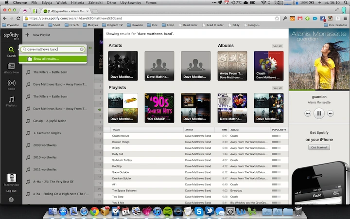 Spotify web wyszukiwanie 