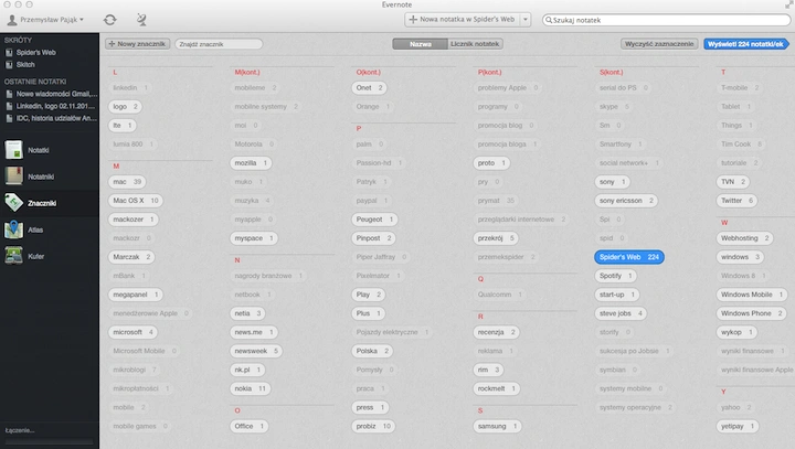 evernote 5 beta tagi 
