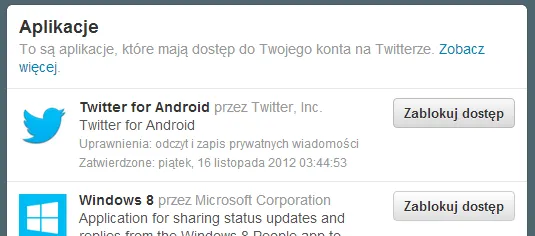 facebook twitter uprawnienia 