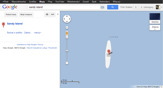 google maps fail sandy island