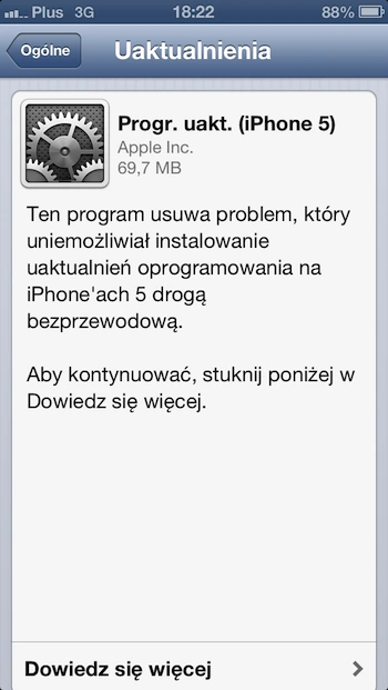 iPhone 5 over the air problem