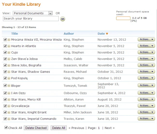 kindle personal skrypt z 