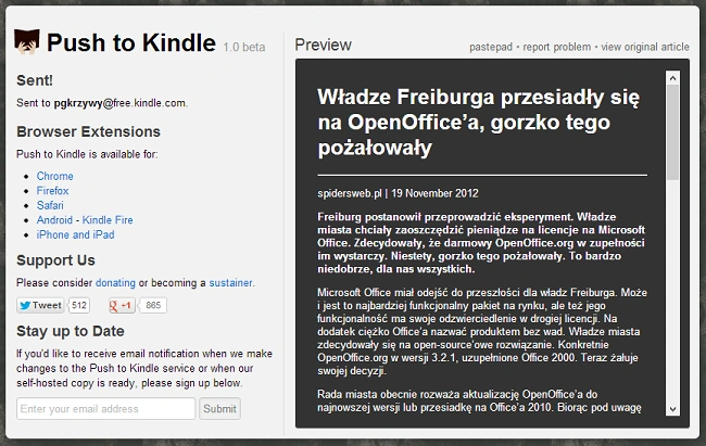 kindle push to kindle 