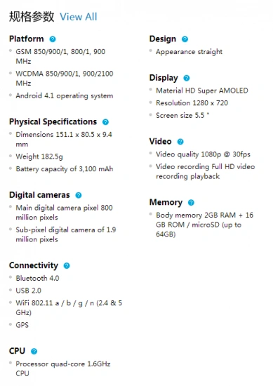 note ii dual sim specyfikacja