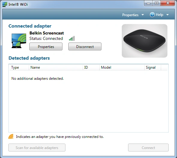 Intel Wireless Display WiDi-1 