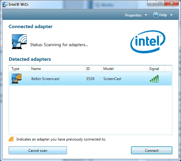 Intel Wireless Display WiDi 