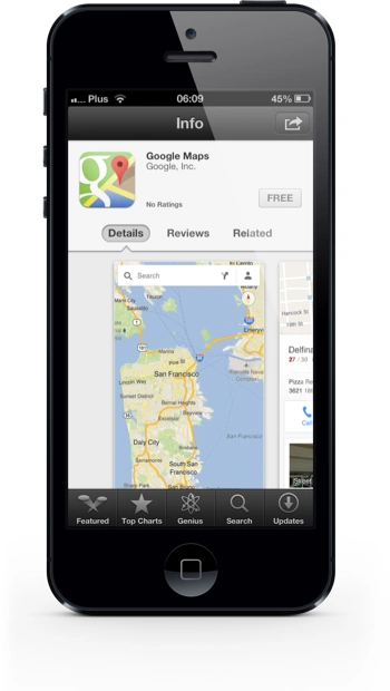 Mapy Google iOS