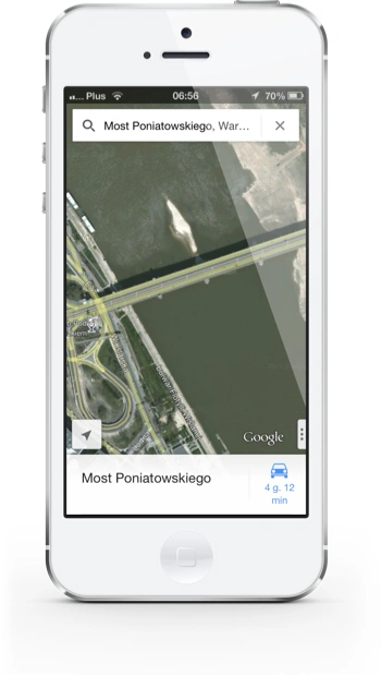 Mapy Google iOS most