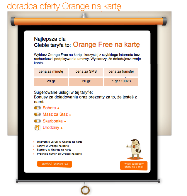 Orange Facebook Polska, Doradca Produktowy