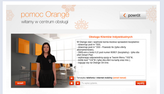 Orange Polska Facebook, wirtualny doradca 1