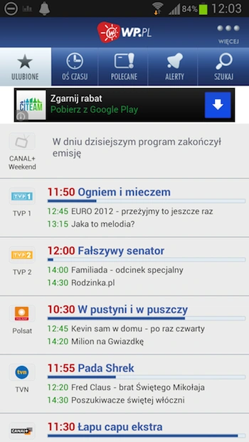 Program TV WP Android 2