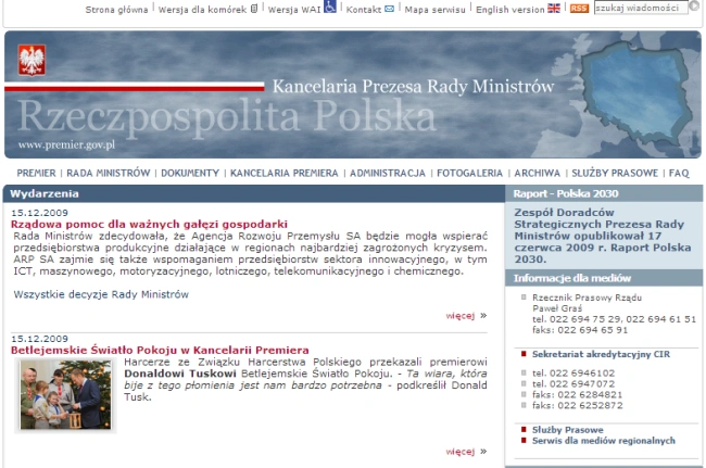 Stara strona premier gov pl