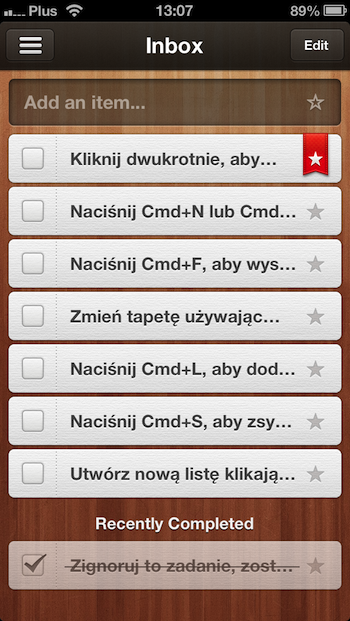 Wunderlist iPhone 1