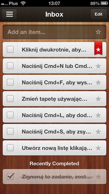 Wunderlist iPhone 1 