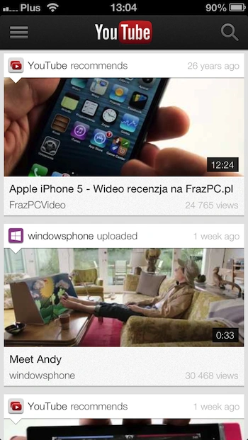 YouTube iPhone 1 
