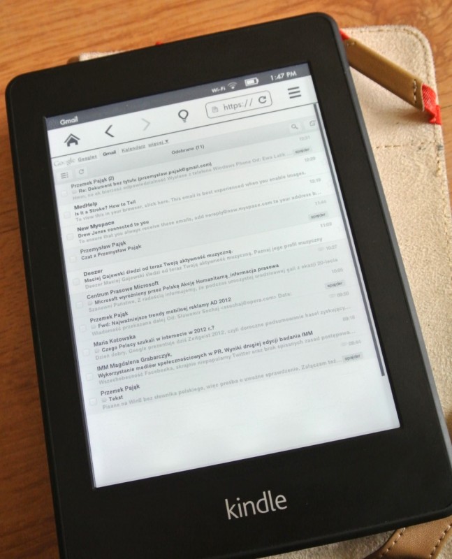 kindle paperwhite gmail