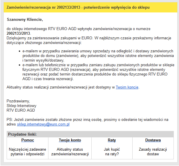 Potwierdzenie dokonania zamówienia/rezerwacji przesłane na e-mail class="wp-image-85794" 