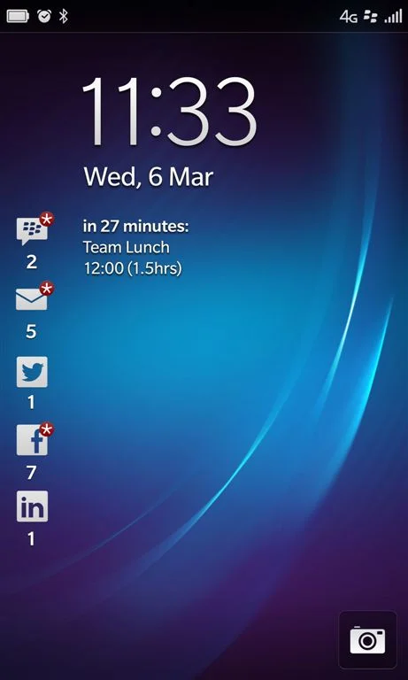 BlackBerry 10 locked screen
