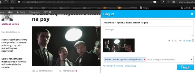 Tak działa skryptozakładka Ping.it 